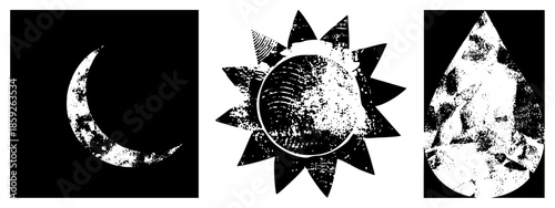 moon sun drop vector