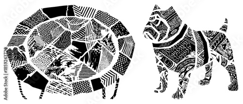 Turtle and dog mosaic