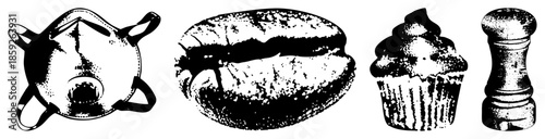 respirator coffee bean cupcake pepper mill