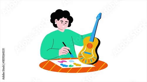Guitar Coloring  Animation MP4 File