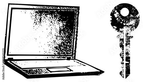laptop computer and key digital access