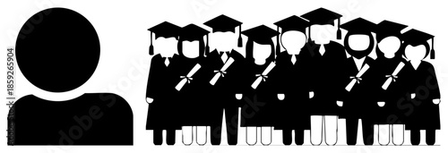 graduates holding diplomas standing in