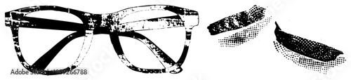 glasses with detached lenses vector illustration