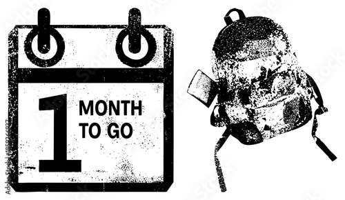 calendar one month to go with backpack
