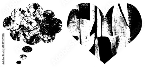 thought bubble and heart graphic