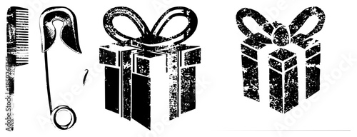 hair comb safety pin gift box