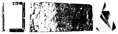 abstract geometric shapes with halftone texture