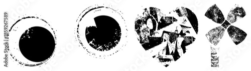 abstract black shapes on transparent background