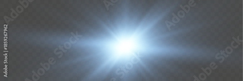 Cold Blue Star Flare on Dark Background