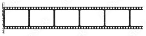 Set of old Film strip reel icon. Cinema or movie roll with frames. Video or movie filmstrip overlay, cinema or photograph camera long film strip with transparent screen