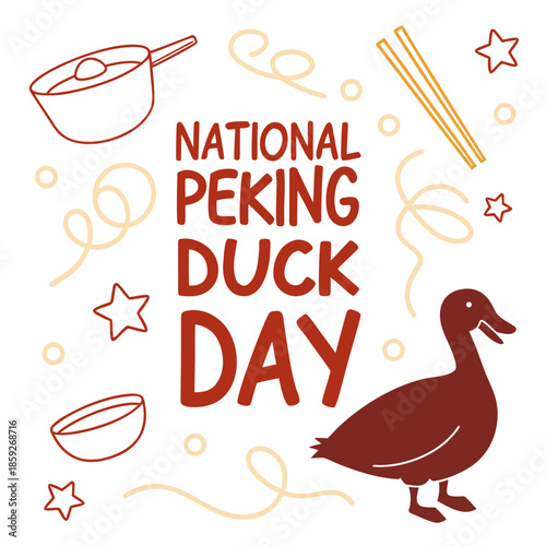NATIONAL PEKING DUCK DAY vector illustration isolated on white background