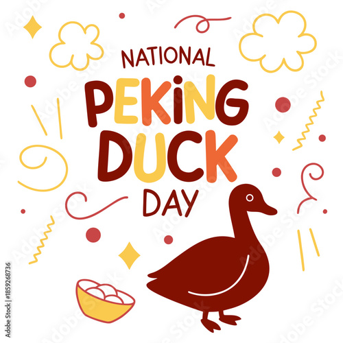 NATIONAL PEKING DUCK DAY vector illustration isolated on white background