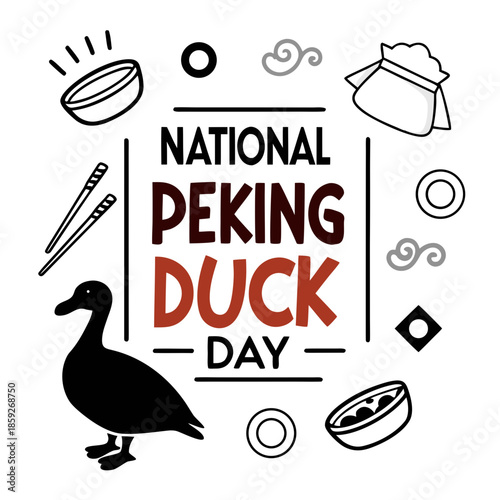 NATIONAL PEKING DUCK DAY vector illustration isolated on white background