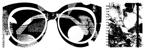 glasses with abstract isolated