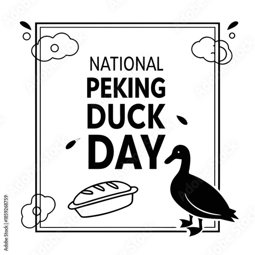 NATIONAL PEKING DUCK DAY vector illustration isolated on white background