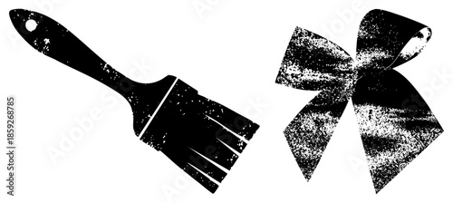 paintbrush and bow vector