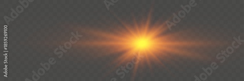 Golden Light Star Burst on Dark Background
