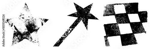 star magic wand checkered flag vector