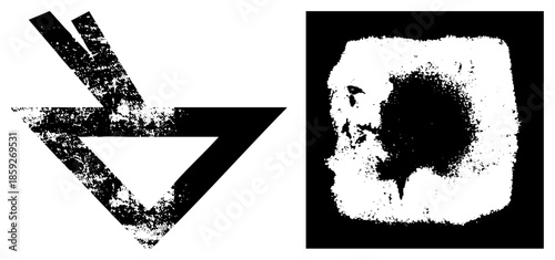 grunge arrow and ink blot vector