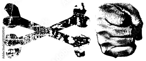 bones and clenched fist vector