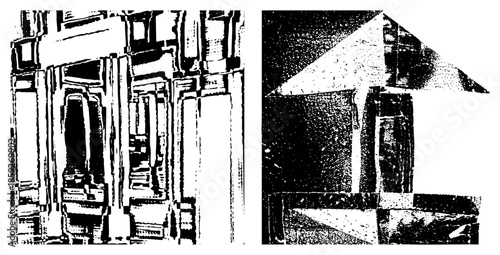 abstract architectural forms in high contrast vector