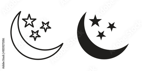 Moon stars icons symbol collection. Vector Illustration. vector icon set.