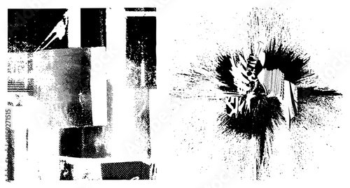 abstract geometric shapes and explosive burst vector