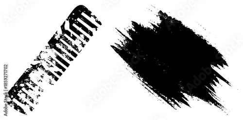 grunge comb and brush stroke