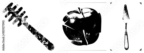 honey dipper trowel vector set