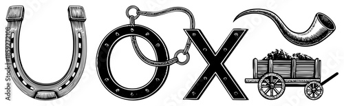 Horseshoe Ox Cart Horn