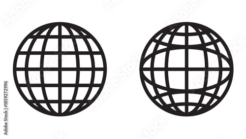 Black and White Globe Icons