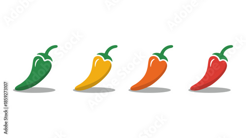 Colorful Chili Pepper Icons