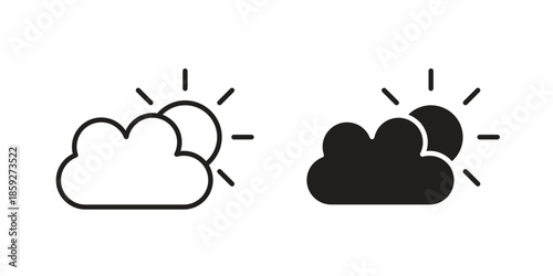 Partially cloudy icons symbol collection. Vector Illustration. vector icon set.