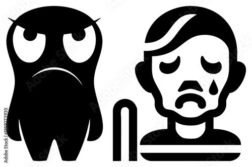 angry confronting sad man