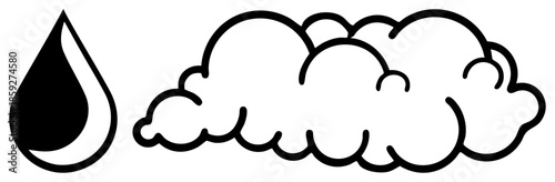 water droplet and cloud