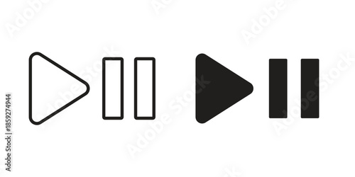 Play pause icons symbol collection. Vector Illustration. vector icon set.