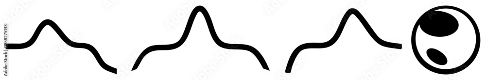 Fototapeta premium waveforms and yin yang symbol