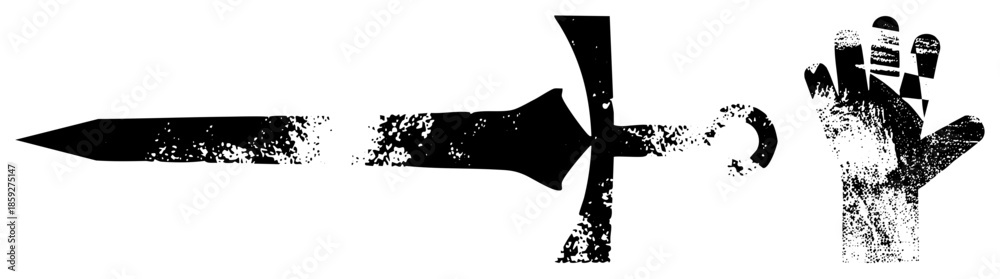 Obraz premium sword dagger and hand vector
