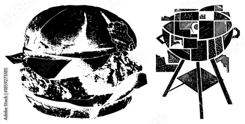 burger and grill charcoal barbecue