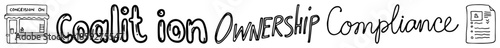 Coalition Ownership Compliance text with storefront and document