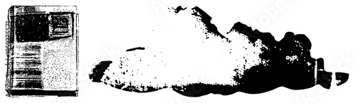 book and ink blot vector illustration