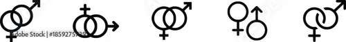 Symbols of Love Unity and Diversity in Gender and Relationship with Interlocking Venus and Mars Signs for Social Inclusion and Equality Representation