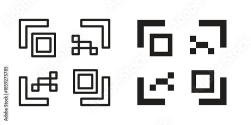 QR code icons symbol collection. Vector Illustration. vector icon set.