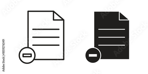 Remove document icons symbol collection. Vector Illustration. vector icon set.