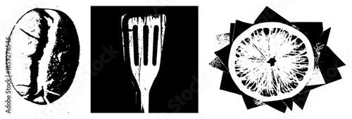 coffee bean spatula citrus slice vector