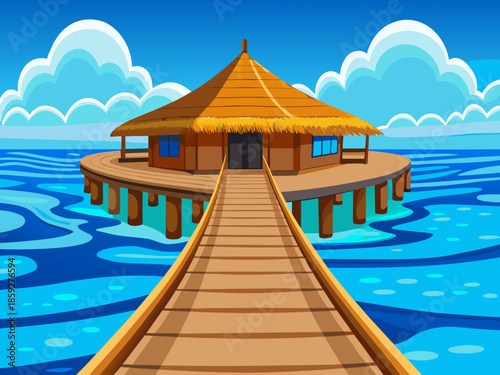 swimming pool in a tropical resort