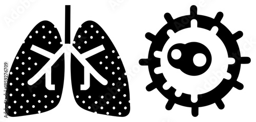 lungs with dots and virus