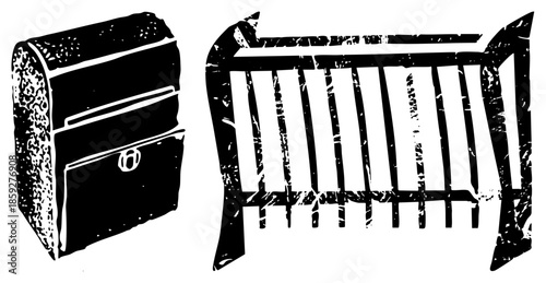 Crib and chest of drawers vintage style