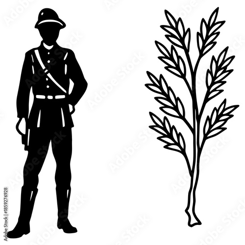 vector illustration of a man with cane