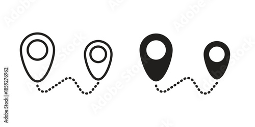 Route icons symbol collection. Vector Illustration. vector icon set.